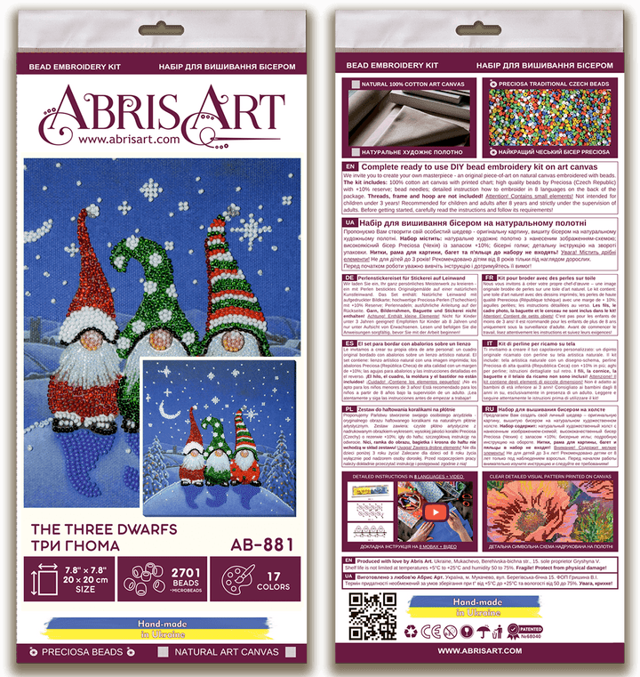 Bead Embroidery Kit - The three dwarfs AB-881