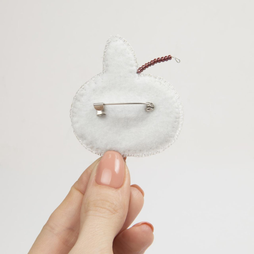 Beadwork kit for creating brooch Crystal Art Green apple BP-256C