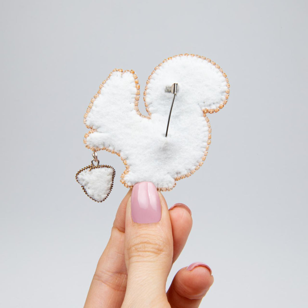 Beadwork kit for creating brooch Crystal Art Squirrel BP-326C