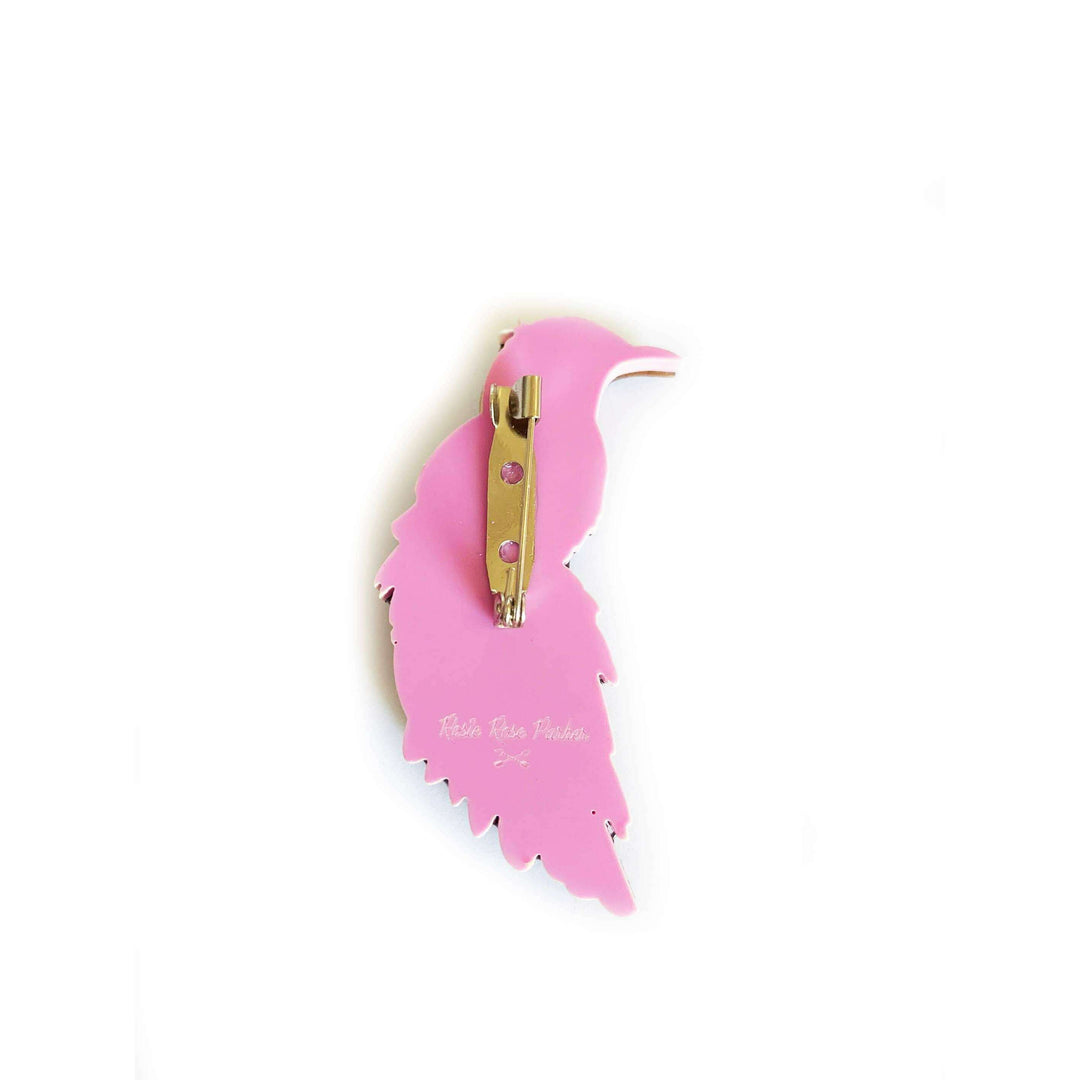 Beautiful Illustrated Bird Brooch by Rosie Rose Parker