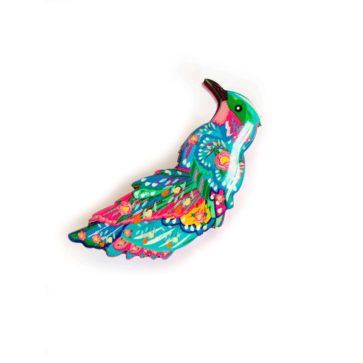Beautiful Illustrated Bird Brooch by Rosie Rose Parker