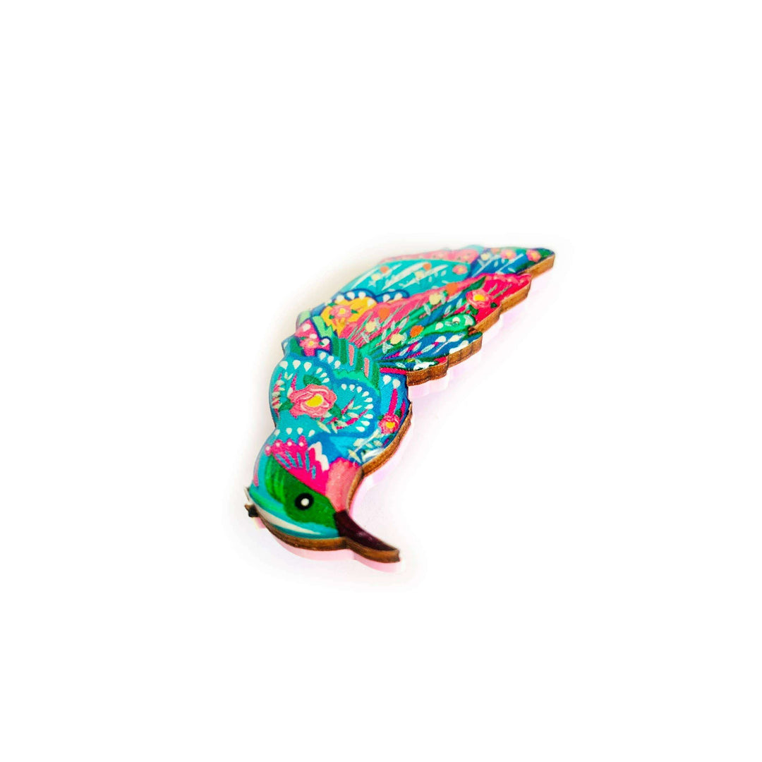 Beautiful Illustrated Bird Brooch by Rosie Rose Parker