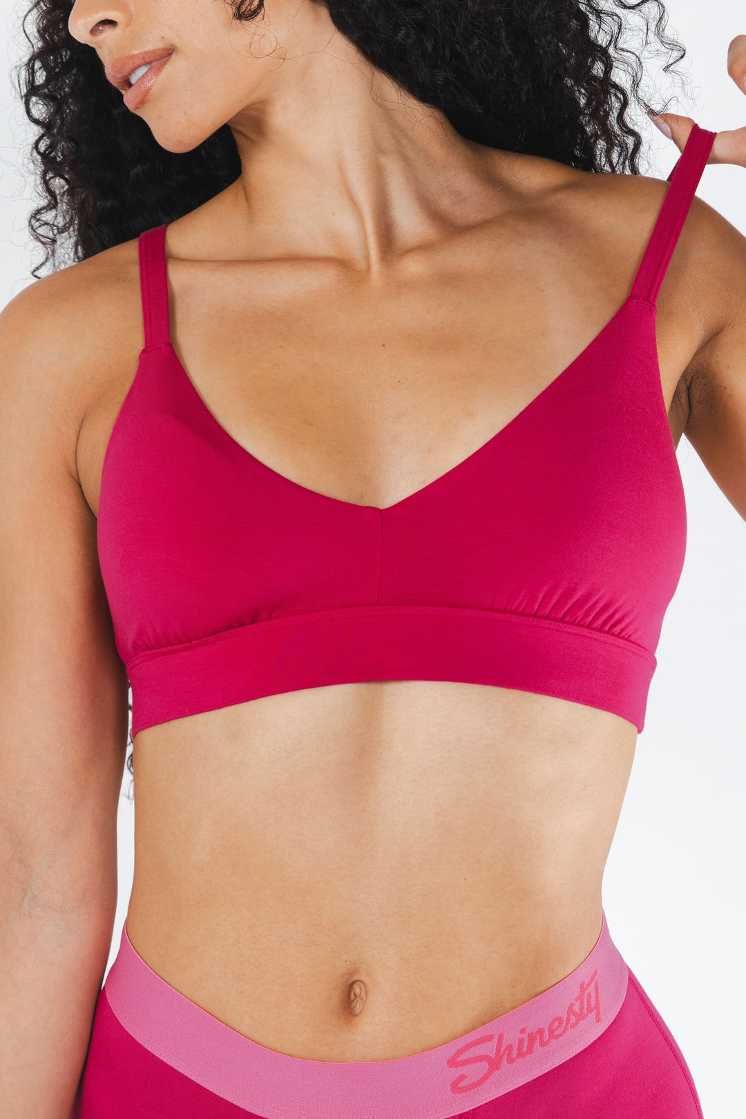 The Begonia | Hot Pink Tonal Boob Hammock™ Plunge Bralette