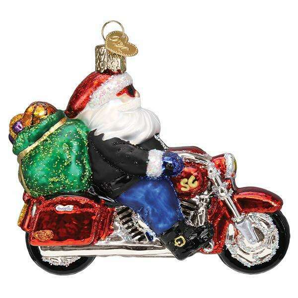 Biker Santa Ornament