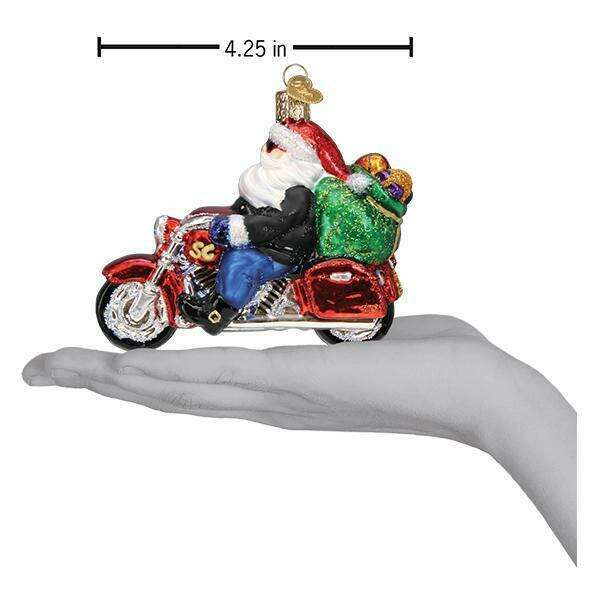 Biker Santa Ornament