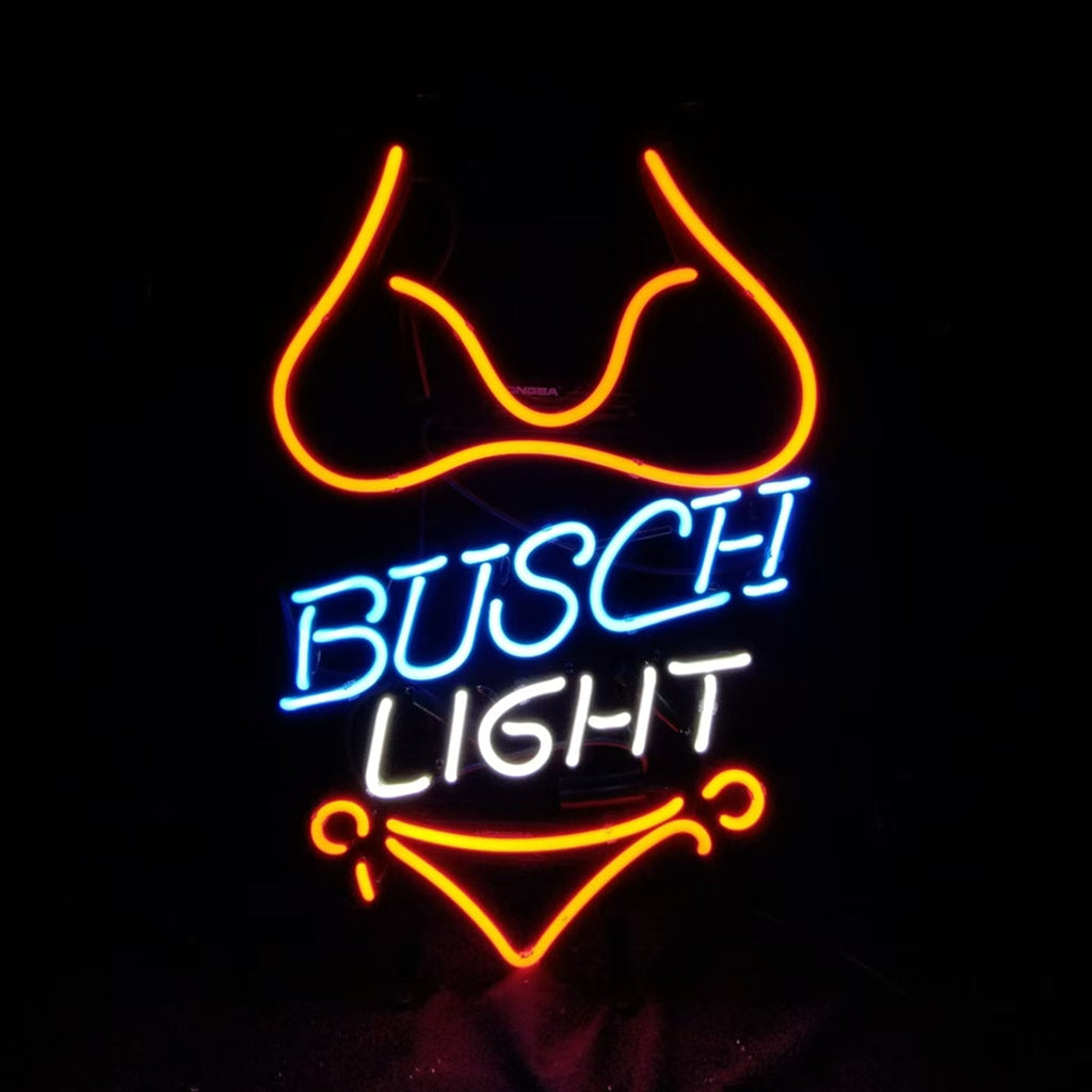 Red Bikini Set Busch Light Neon Signs Light
