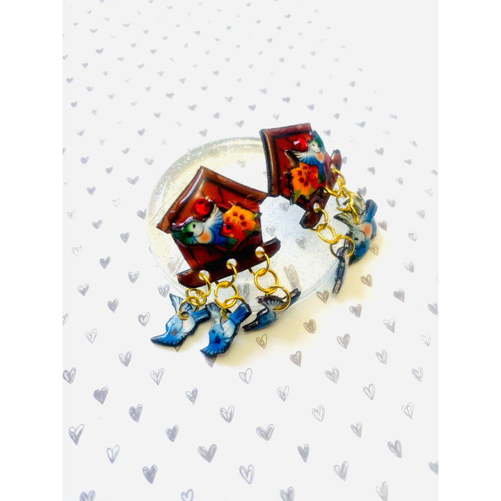 Bird House Earrings by Rosie Rose Parker