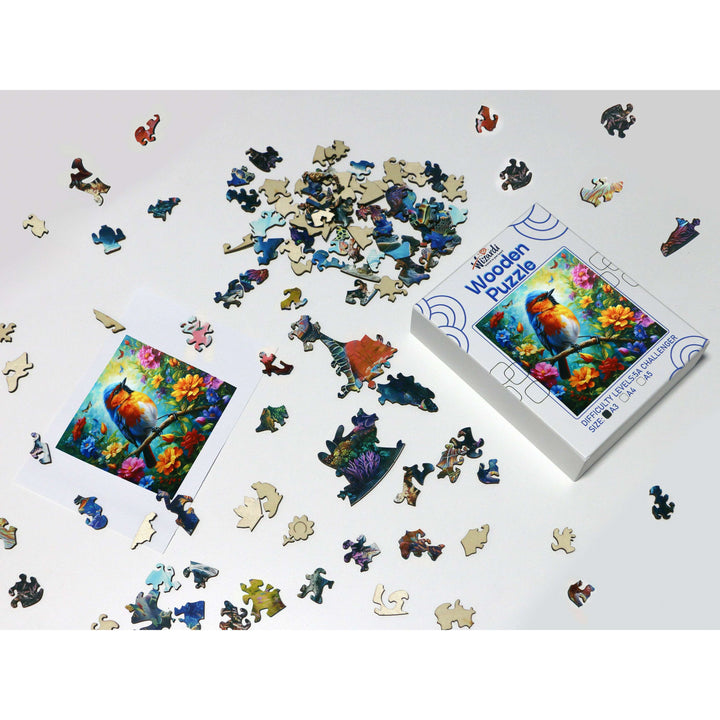 Bird in the Garden - Jigsaw Wooden Puzzle by Wizardi F07N9-11