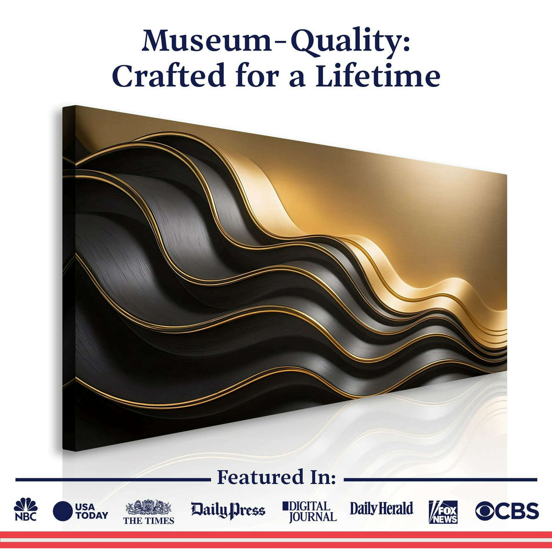 Black and Gold Minimalist Abstract Wall Art IV