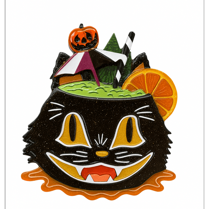 Black Magic Halloween Tiki Brooch by Carrie Hudson x Lipstick & Chrome – view 2