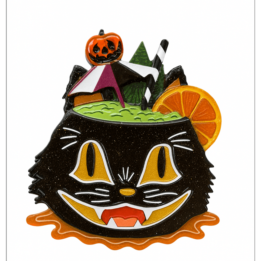 Black Magic Halloween Tiki Brooch by Carrie Hudson x Lipstick & Chrome – view 2
