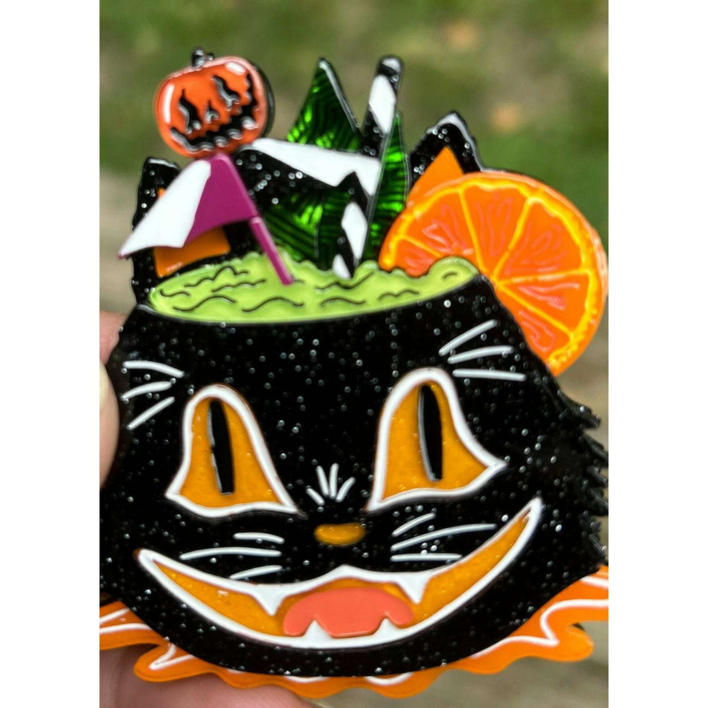 Black Magic Halloween Tiki Brooch by Carrie Hudson x Lipstick & Chrome – view 3