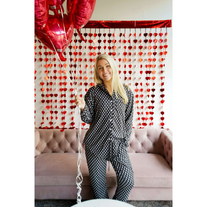 Black Polka Dot - Long Pajama Set