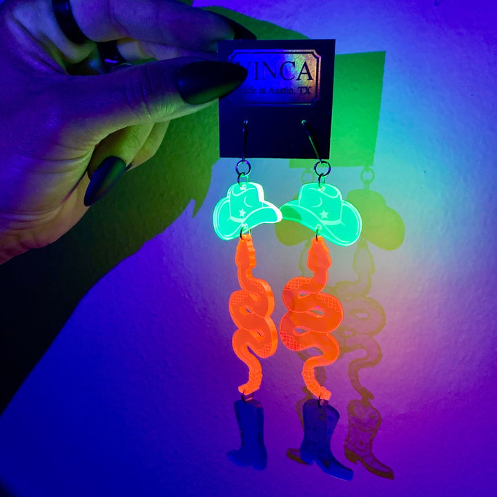 Neon Cowboy Earrings