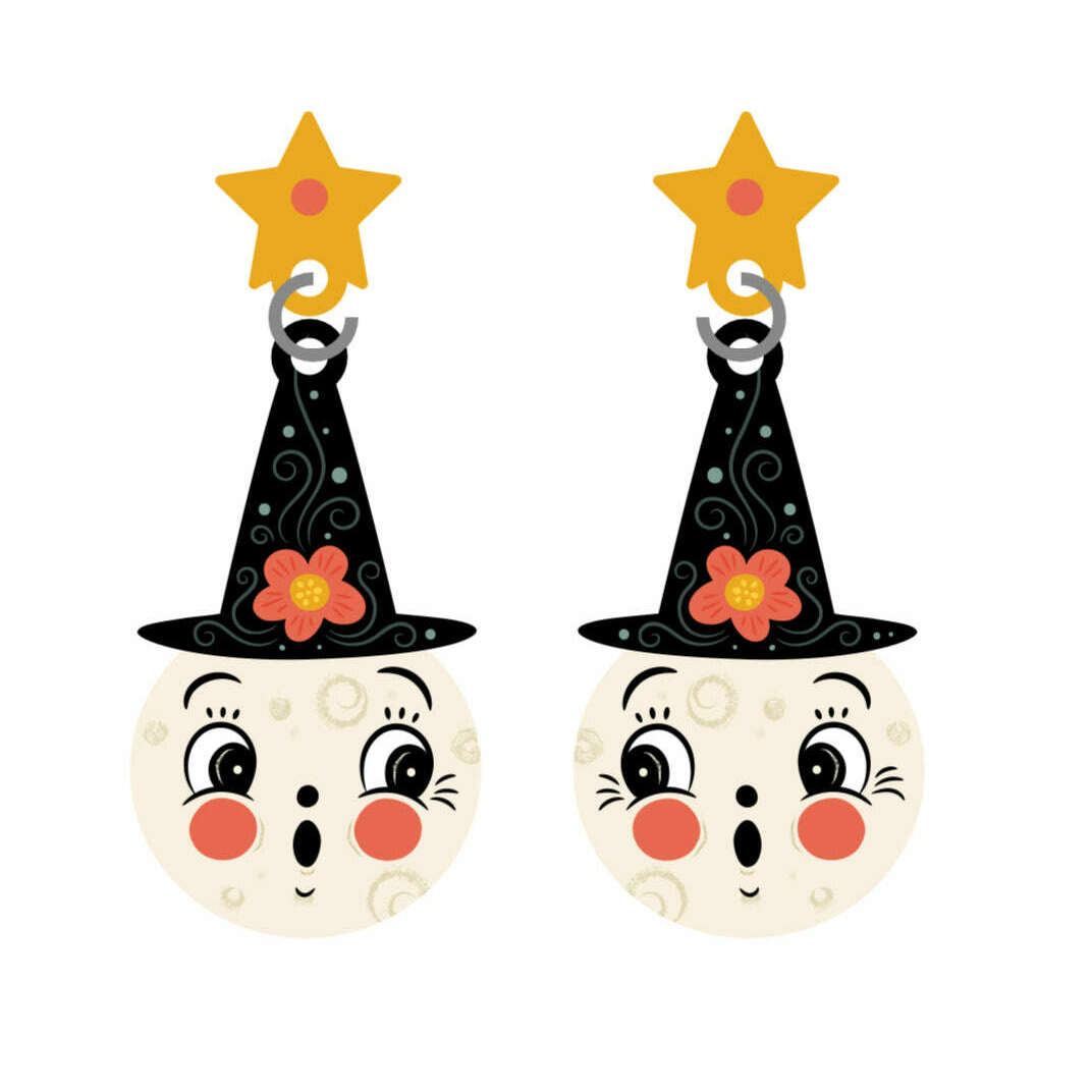 Bloomin' Luna Witch Statement Earrings by Johanna Parker x Lipstick & Chrome – view 3