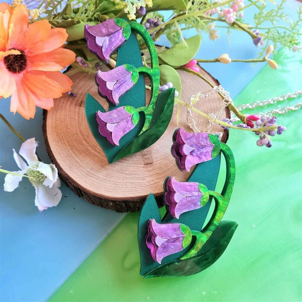 Bluebell Purple Brooch or Necklace - Pre Order by Cherryloco Jewellery 