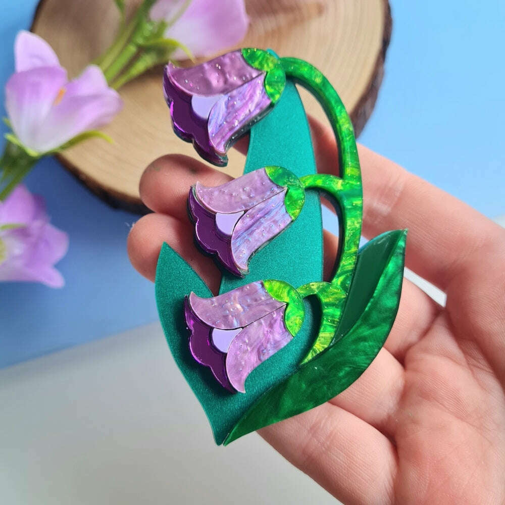 Bluebell Purple Brooch or Necklace - Pre Order by Cherryloco Jewellery 2