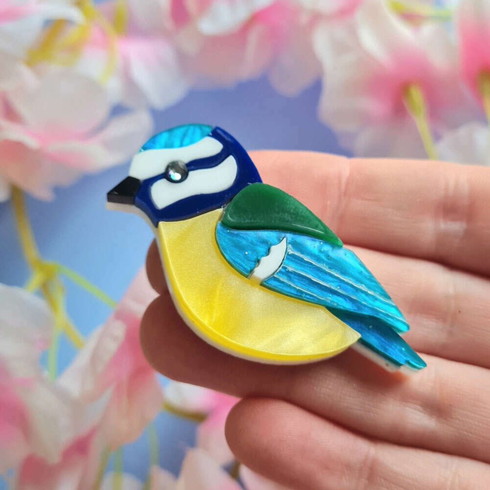 Bluetit Pin Brooch - Pre Order by Cherryloco Jewellery 4