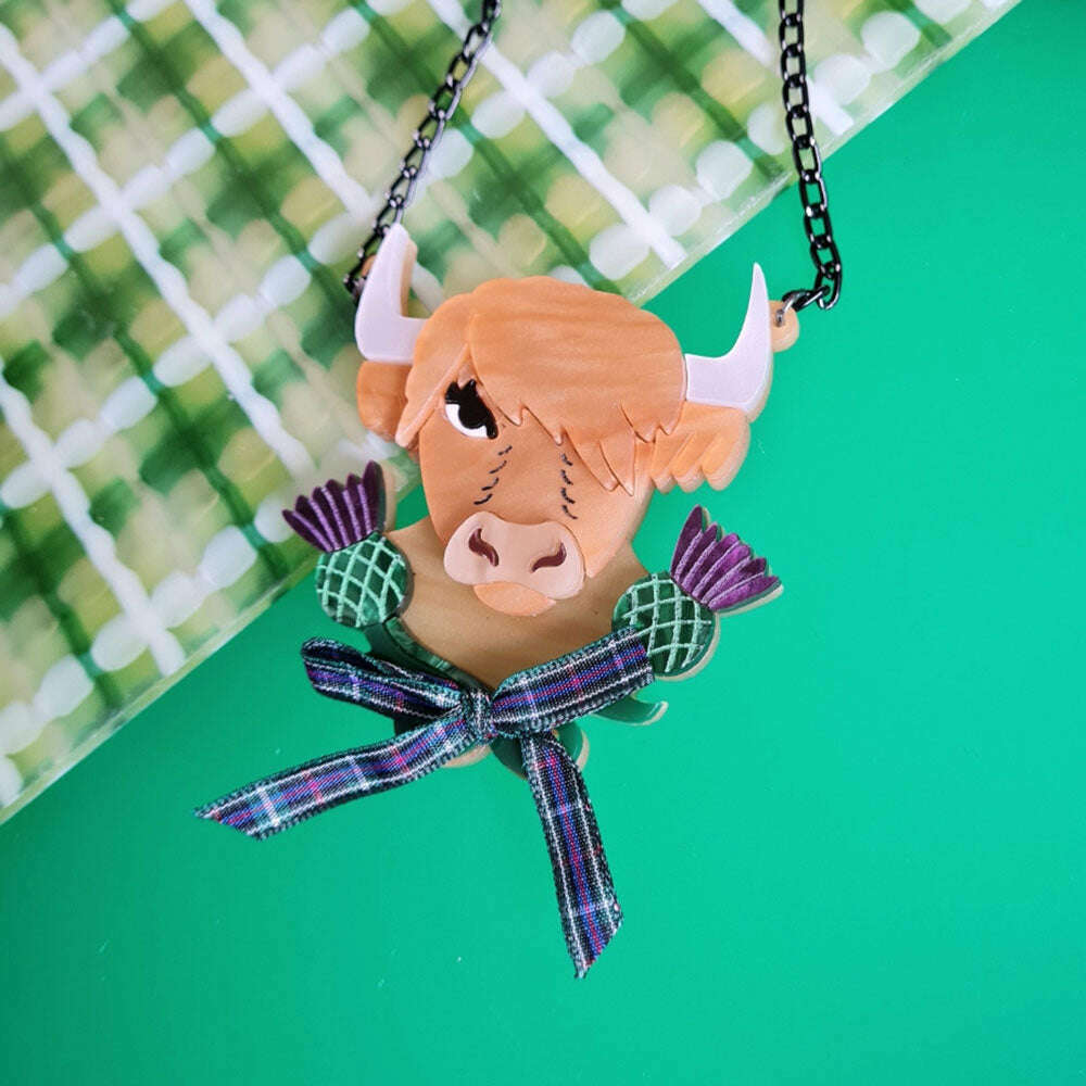 Bonnie The Highland Cow Necklace by Cherryloco Jewellery 2