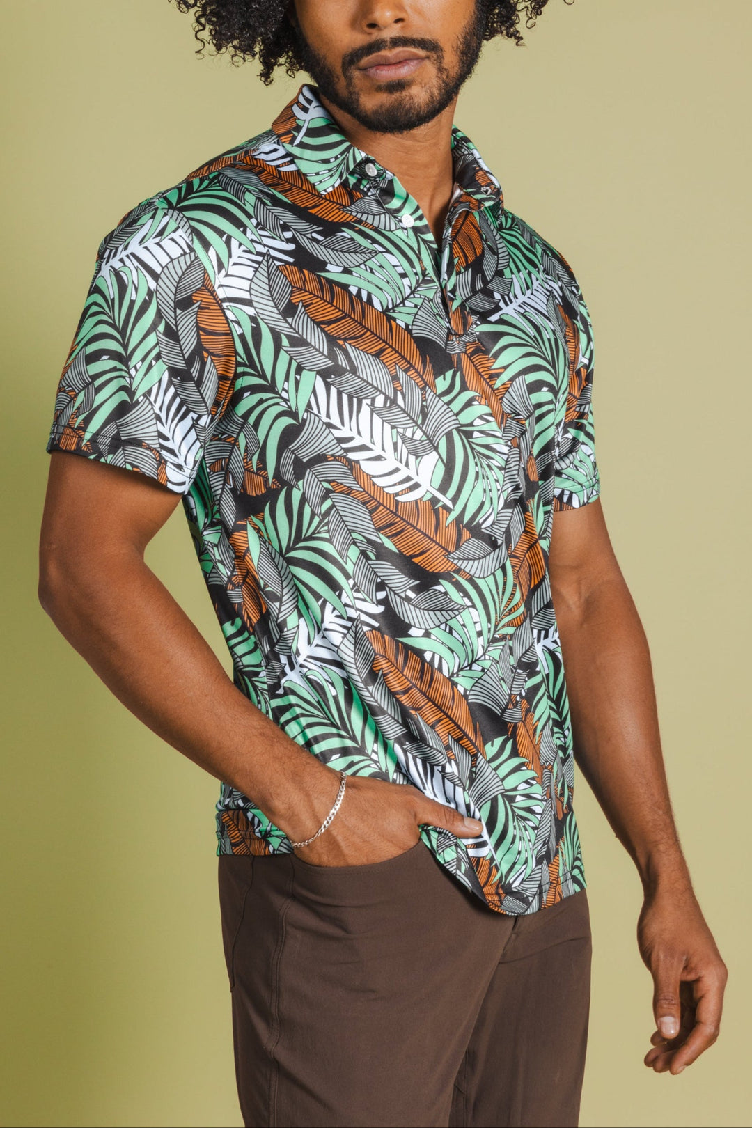 The Botanist | Tropical Leaves Men’s Polo