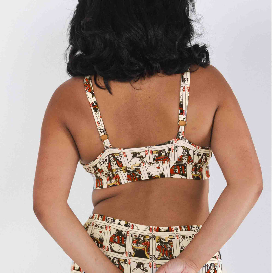 The Bottomless Blackjack | Vintage Playing Cards Boob Hammock™ Plunge Bralette