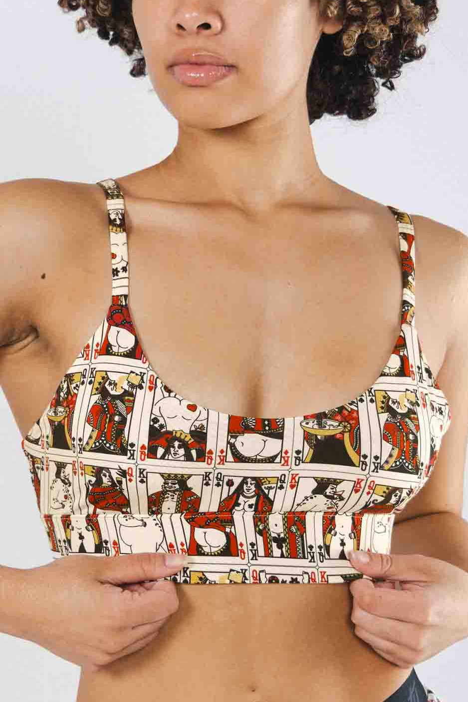 The Bottomless Blackjack | Vintage Playing Cards Boob Hammock™ Scoop Bralette