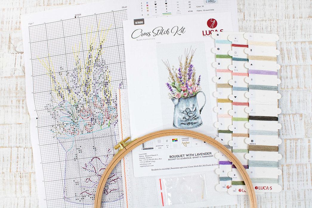 Bouquet with lavender B7008L Counted Cross-Stitch Kit