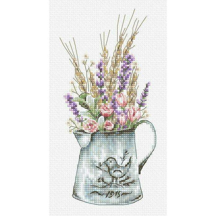 Bouquet with lavender B7008L Counted Cross-Stitch Kit