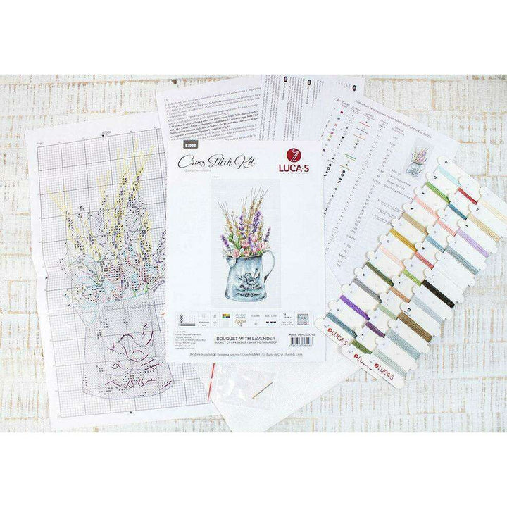 Bouquet with lavender B7008L Counted Cross-Stitch Kit