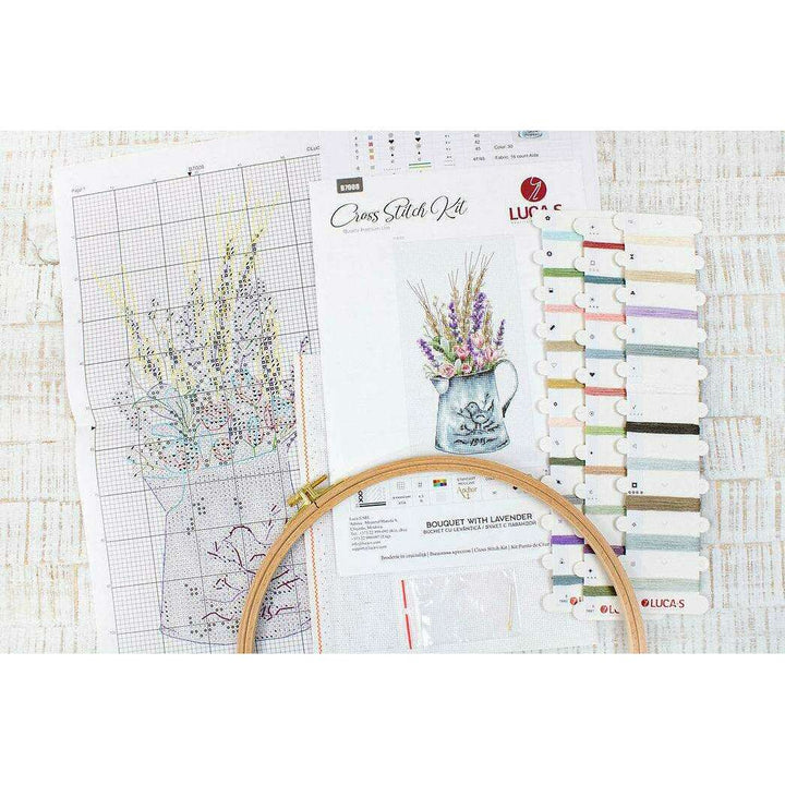 Bouquet with lavender B7008L Counted Cross-Stitch Kit