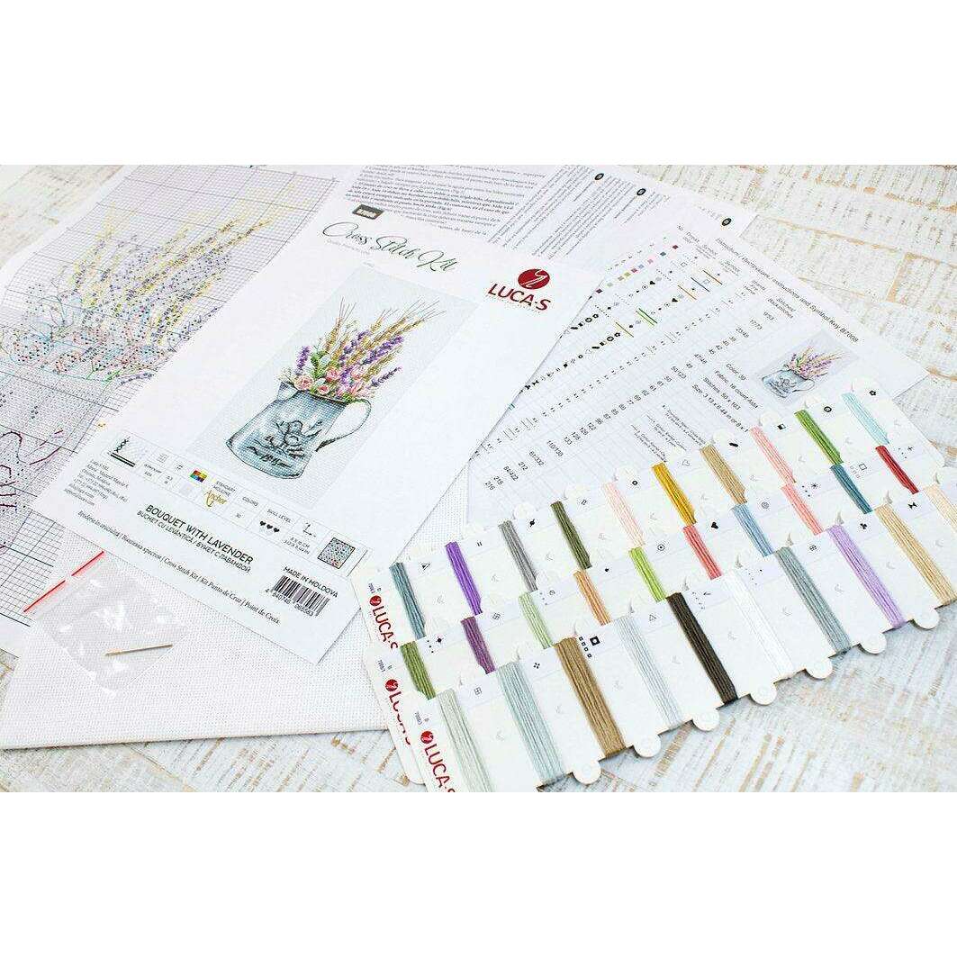 Bouquet with lavender B7008L Counted Cross-Stitch Kit