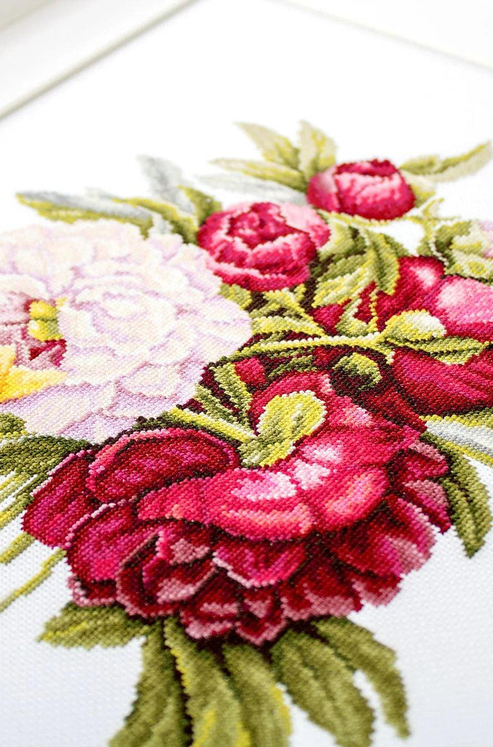 Bouquet with peonies B2354L Counted Cross-Stitch Kit