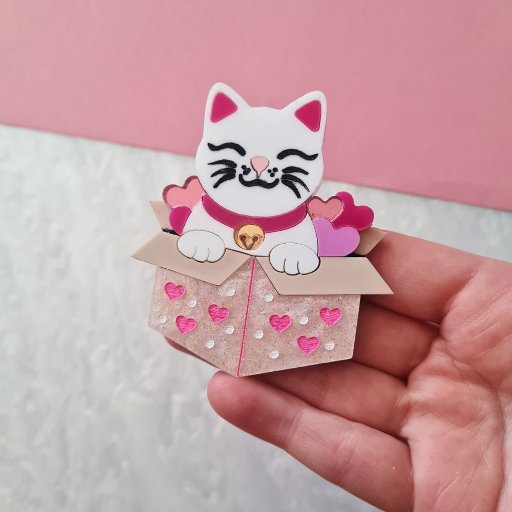 Box of Love Kitty Necklace by Cherryloco Jewellery  1