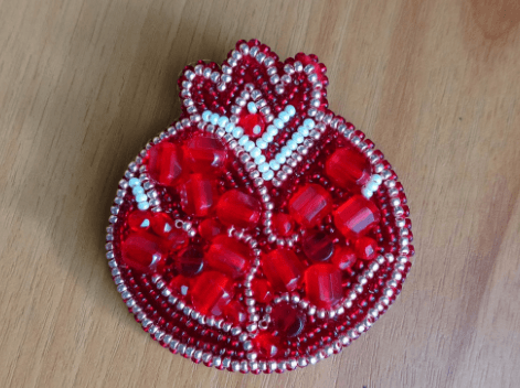 BP-183C Beadwork kit for creating brooch Crystal Art "Pomegranate"