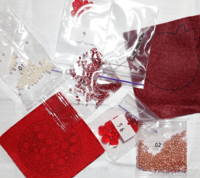 BP-183C Beadwork kit for creating brooch Crystal Art "Pomegranate"