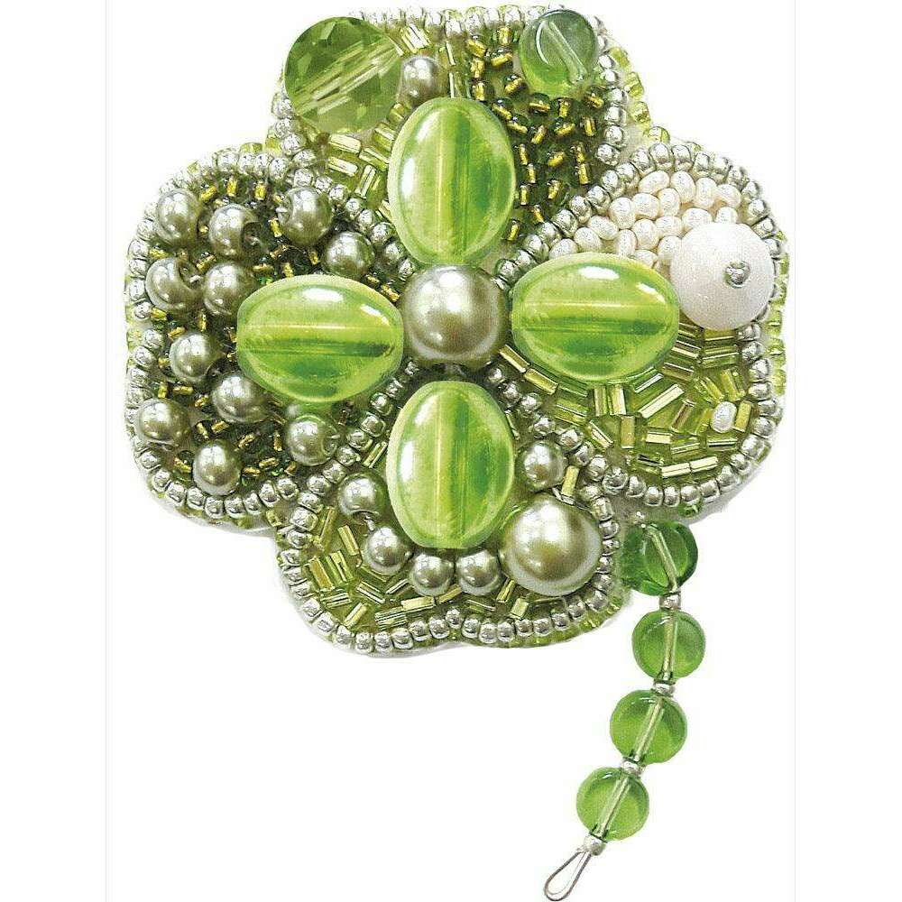 BP-186C Beadwork kit for creating brooch Crystal Art "Symbol of luck"