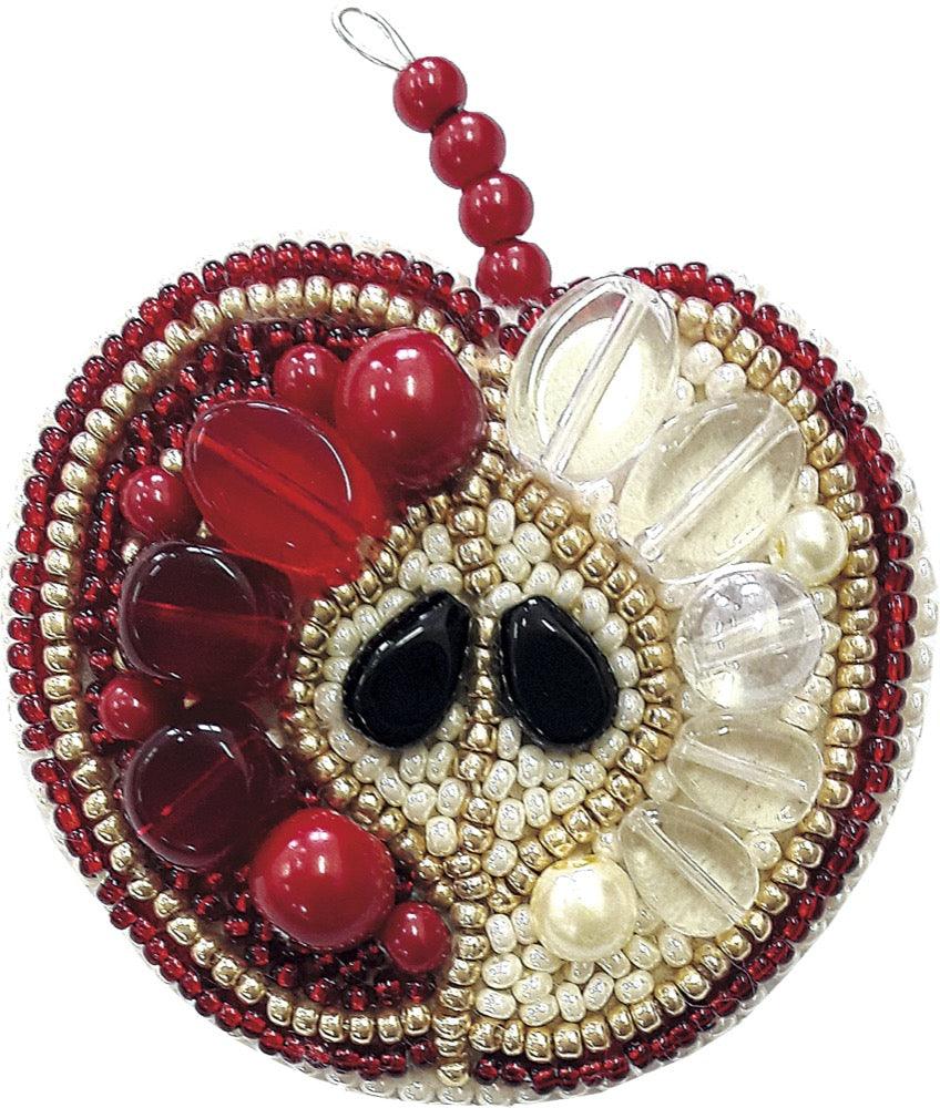 BP-188C Beadwork kit for creating brooch Crystal Art "Red apple"