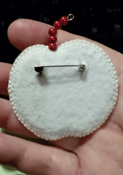 BP-188C Beadwork kit for creating brooch Crystal Art "Red apple"