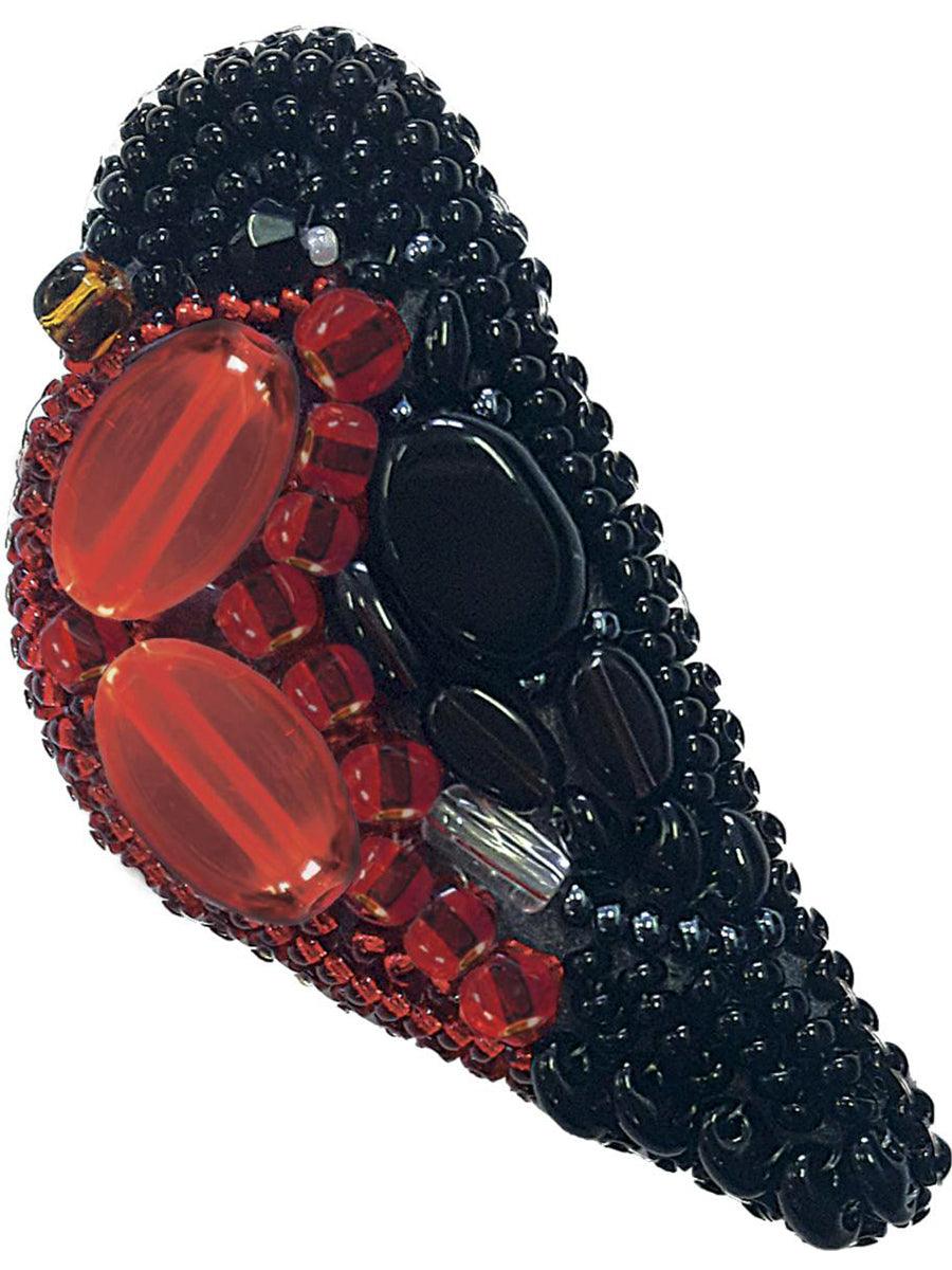 BP-192C Beadwork kit for creating brooch Crystal Art Bullfinch