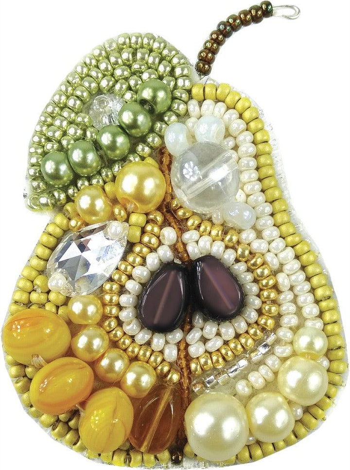 BP-205C Beadwork kit for creating brooch Crystal Art "Pear"