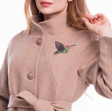 BP-217C Beadwork kit for creating brooch Crystal Art "Fly bird"