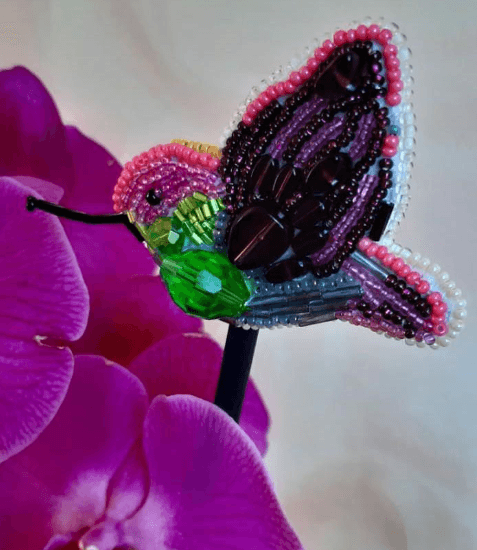 BP-217C Beadwork kit for creating brooch Crystal Art "Fly bird"