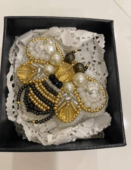 BP-221 Beadwork kit for creating brooch Crystal Art "Bee"