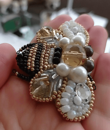 BP-221 Beadwork kit for creating brooch Crystal Art "Bee"