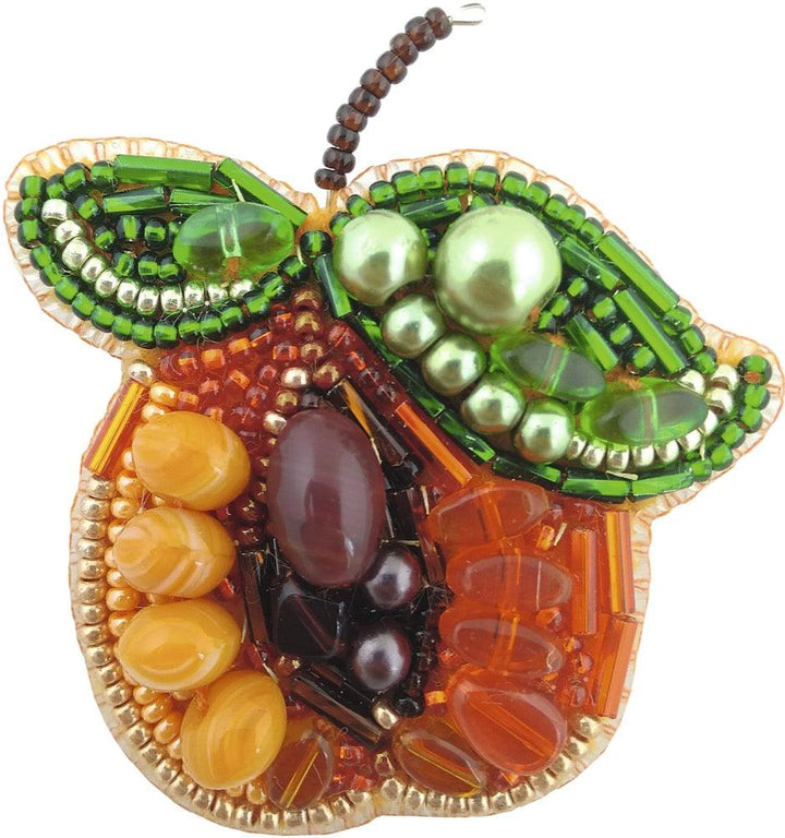 BP-233C Beadwork kit for creating brooch Crystal Art "Apricot"