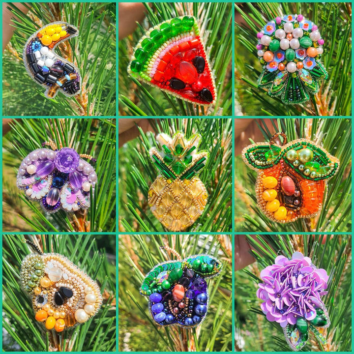 BP-233C Beadwork kit for creating brooch Crystal Art "Apricot"