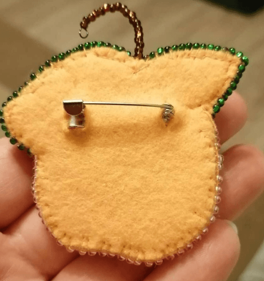 BP-233C Beadwork kit for creating brooch Crystal Art "Apricot"