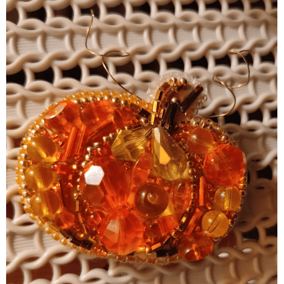 BP-242C Beadwork kit for creating brooch Crystal Art "Pumpkin"