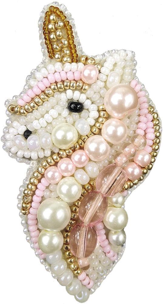 BP-244C Beadwork kit for creating brooch Crystal Art "Unicorn"