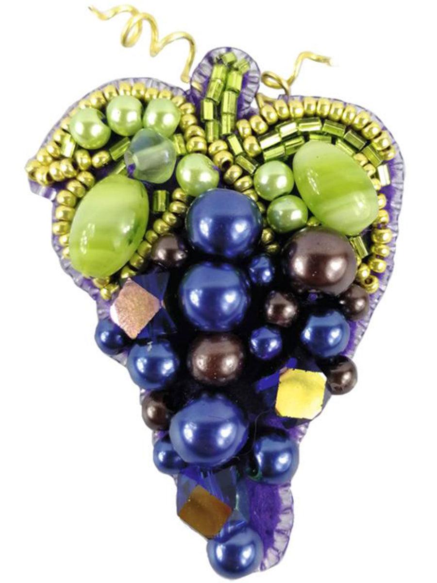 BP-255C Beadwork kit for creating brooch Crystal Art "Grape"